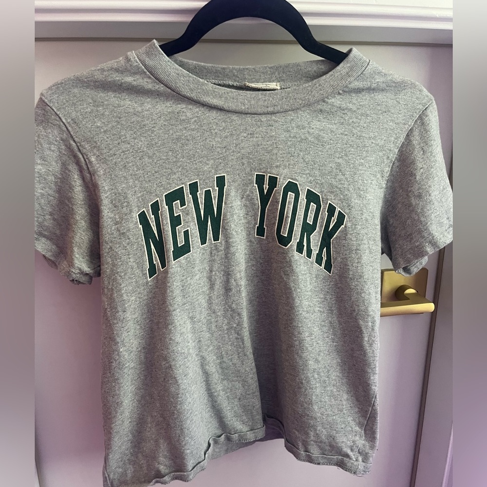 EUC grey brandy melville fitted baby tee- Smoke free pet free home